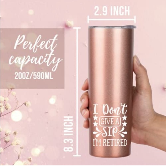 I don’t give a sip, I’m retired. Stainless Steel Rose Gold Tumbler - Picture 8 of 10
